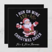 Ich laufe auf Wein und Weihnachten Chef Einladung (Vorne/Hinten)