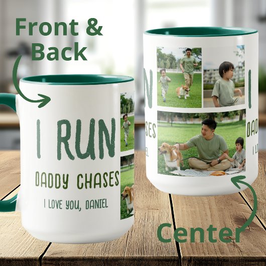 Ich laufe, Daddy jagt hinterher Foto-Mug Tasse