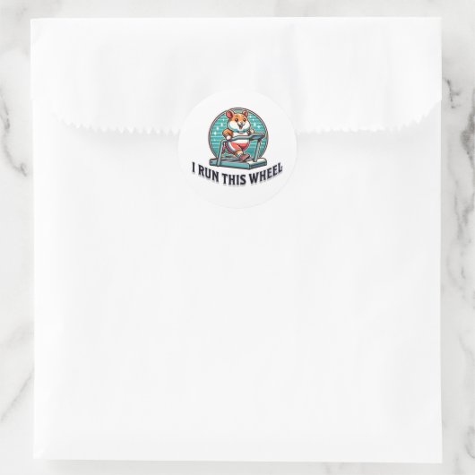 Ich laufe dieses Rad - Funny Hamster Boss Sticker (Tasche)