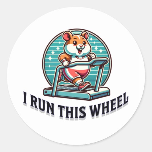 Ich laufe dieses Rad - Funny Hamster Boss Sticker (Vorderseite)