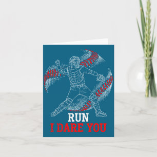 Ich laufe, du traust Baseballspieler Fänger Fans M Karte