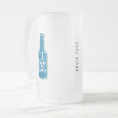 Ich laufe für Bier Fitness Spaß Blue Flasche Mattglas Bierglas (Vorderseite Links)