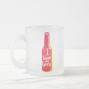 Ich laufe für Bier Fitness Spaß Red Bottle Mattglastasse