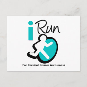 Ich laufe für das Bewusstsein für Gebärmutterhalsk Postkarte
