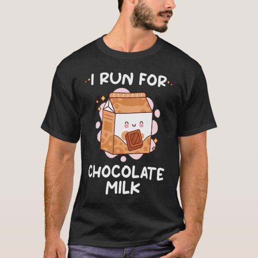 Ich laufe für Schokoladenmilch, Lebensmittel grafi T-Shirt (Vorderseite)