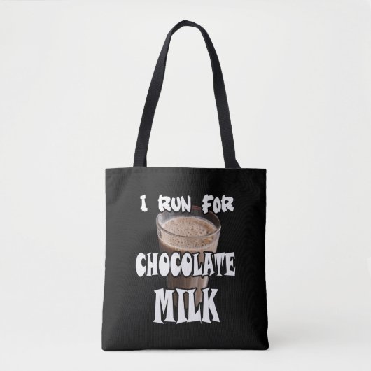 Ich laufe für Schokoladenmilch Tasche (Vorderseite)