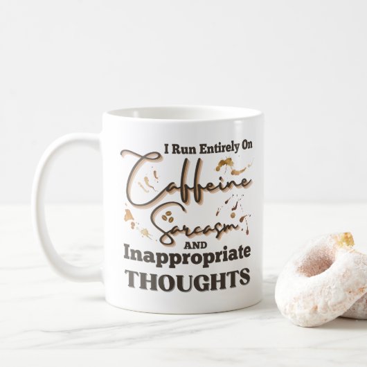 Ich laufe ganz auf Coffein-Funny-Kaffee lange Kaffeetasse (Mit Donut)