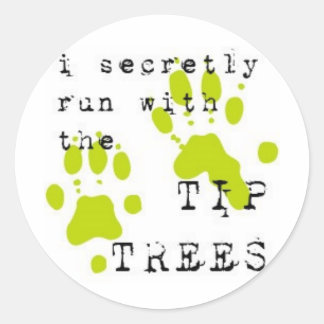 Ich laufe heimlich mit den TIPTREES Runder Aufkleber