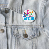Ich laufe mit Autismus- Autismus-Bewusstseins-Butt Button (Beispiel)