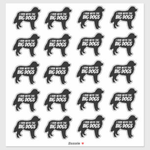 Ich laufe mit den großen Hundeklammern Aufkleber