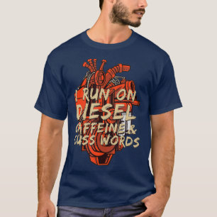 Ich laufe mit Diesel Funny Diesel Head Mechanik T-Shirt