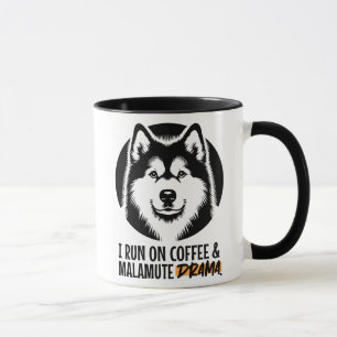 Ich laufe mit Kaffee & Malamute-Drama für Hundebes Tasse