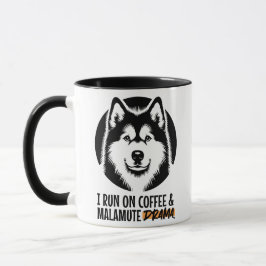 Ich laufe mit Kaffee & Malamute-Drama für Hundebes Tasse