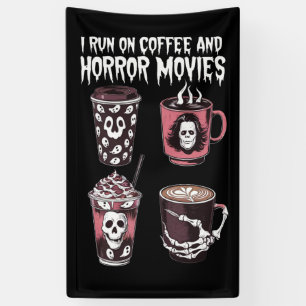 Ich laufe mit Kaffee und Horrorfilmen Gruseliger H Banner