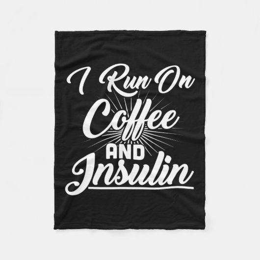 Ich laufe mit Kaffee und Insulin-Diabetes Fleecedecke (Vorderseite)
