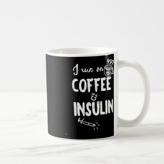 Ich laufe mit Kaffee und Insulin Fun Diabetes Awar Kaffeetasse (Rechts)