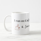 Ich laufe mit Kaffee und Sarkasmus, Lustiges Kaffe Kaffeetasse (Links)