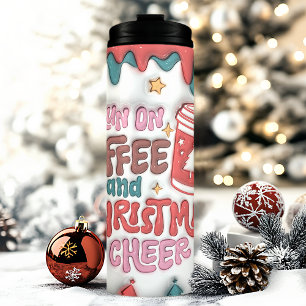 Ich laufe mit Kaffee und Weihnachtsfreude 3D aufge Thermosbecher
