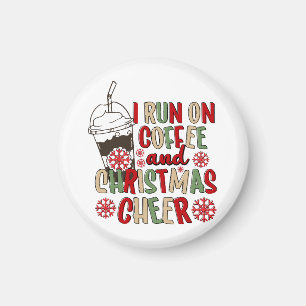 Ich laufe mit Kaffee und Weihnachtsstimmung Magnet