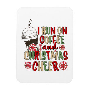 Ich laufe mit Kaffee und Weihnachtsstimmung Magnet