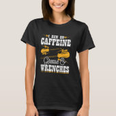 Ich laufe mit Koffein-Fett und -Wrenches T-Shirt (Vorderseite)