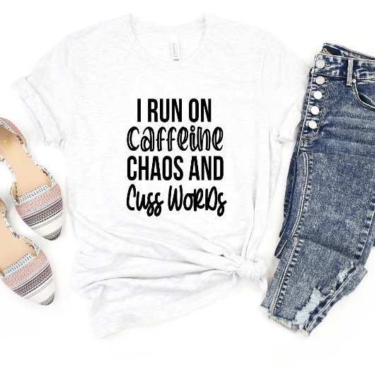 Ich laufe mit Koffein... Sarcasm Funny Meme T - Sh T-Shirt