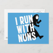 Ich laufe mit Nonnen Postkarte (Vorne/Hinten)