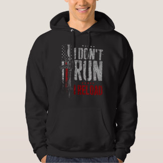 Ich laufe nicht, ich lade nach Vintage US-Flagge Hoodie
