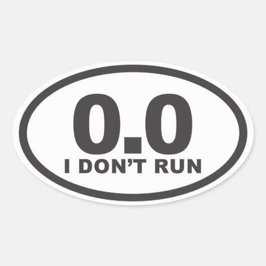 Ich laufe nicht oval, ich führe kein Oral Ovaler Aufkleber (Vorderseite)