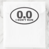 Ich laufe nicht oval, ich führe kein Oral Ovaler Aufkleber (Tasche)