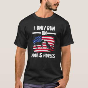 Ich laufe nur auf Hunden & Pferden Reitsport Premi T-Shirt