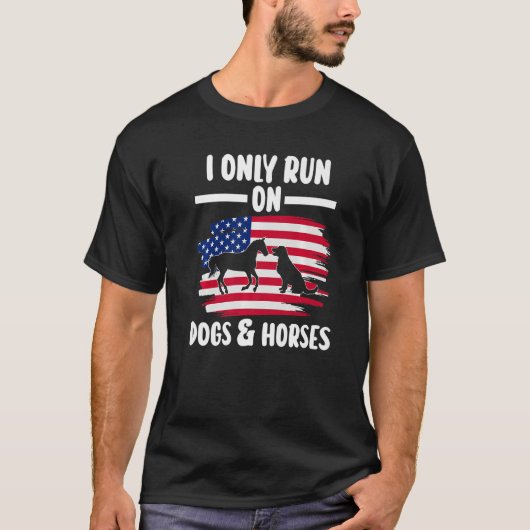 Ich laufe nur auf Hunden & Pferden Reitsport Premi T-Shirt (Vorderseite)