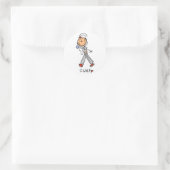 Ich laufe runder aufkleber (Tasche)