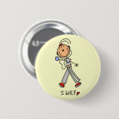 Ich laufe T-Shirts und Geschenke Button (Vorne & Hinten)