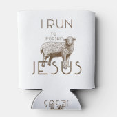 Ich laufe, um Jesus anzubeten Dosenkühler (Rückseite)