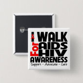 Ich laufe wegen AIDS-HIV-Bewusstsein Button (Vorne & Hinten)