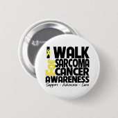 Ich laufe wegen Sarcoma Krebs Bewusstsein Button (Vorne & Hinten)