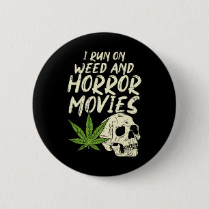 Ich laufe Weh-Horror-Filme Skull Fun Halloween Sto Button