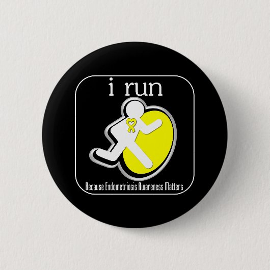 Ich laufe, weil Endometriose wichtig ist Button (Vorderseite)