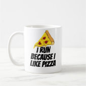 Ich laufe, weil ich Pizza mag Kaffeetasse (Links)