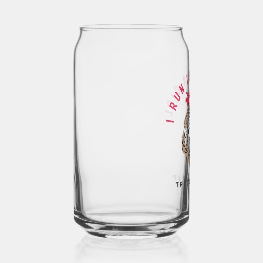 Ich laufe wie ein Motivierend Mädchen mit rotem Le Dosenglas (Rechts)