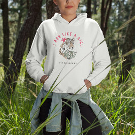 Ich laufe wie ein Motivierend Mädchen mit rotem Le Hoodie