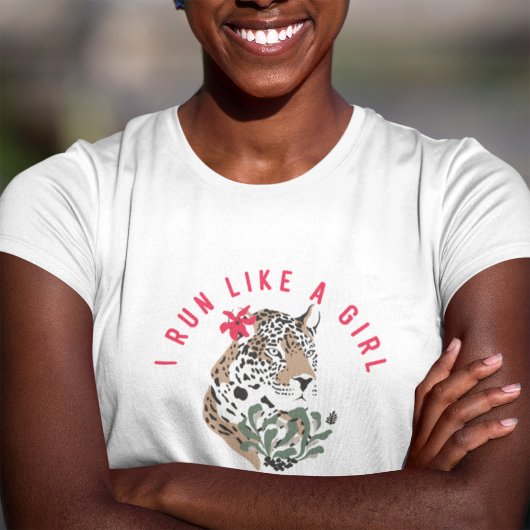 Ich laufe wie ein Motivierend Mädchen mit rotem Le T-Shirt