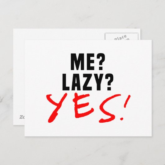 Ich? Lazy? Ja! Postkarte (Vorne/Hinten)