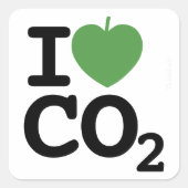 Ich leaf CO2 - I Liebe Kohlendioxid-Aufkleber Quadratischer Aufkleber (Vorderseite)