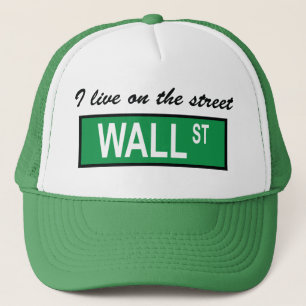 "Ich lebe auf der Straße Wall Street" Hut Truckerkappe