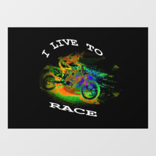 ICH LEBE AUF RACE - Motocross Racer Fensteraufkleber