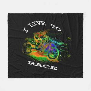 ICH LEBE AUF RACE - Motocross Racer Fleece Blanket