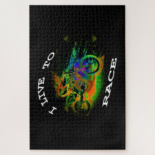 ICH LEBE AUF RACE - Motocross Racer Puzzle (Vertikal)