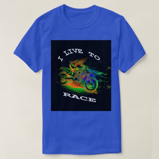 ICH LEBE AUF RACE Motocross Racer T-Shirt (Design vorne)